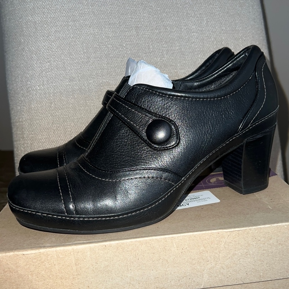 Clarks Black Leather Cuir Noir